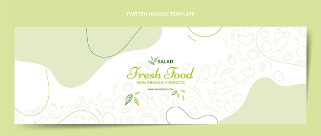 Free Vector hand drawn food twitter header