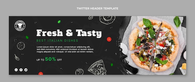 Free Vector hand drawn food twitter header