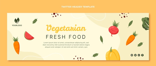 Hand drawn food twitter header