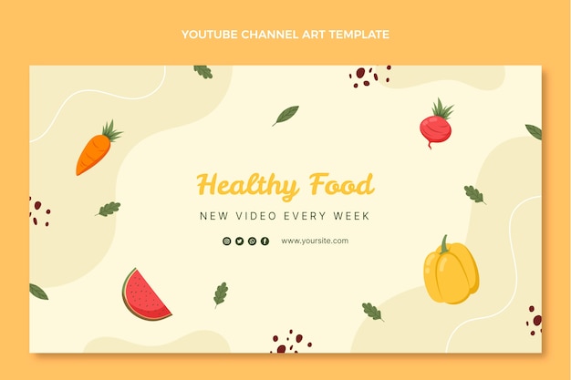 Hand drawn food youtube channel art