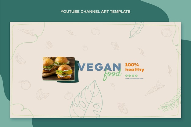 Hand drawn food youtube channel template