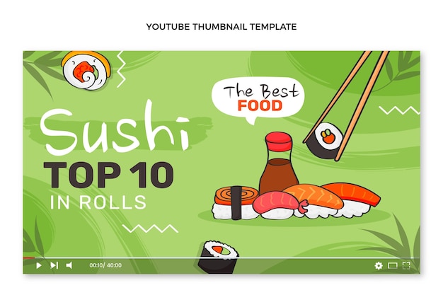 Hand drawn food youtube thumbnail