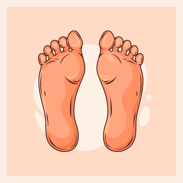 Free vector hand drawn foot cartoon illustration