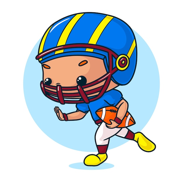 Hand drawn football cartoon illustration