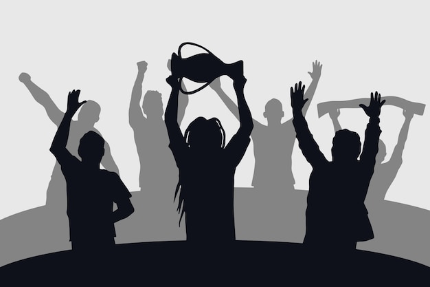 Free vector hand drawn football fans illustration