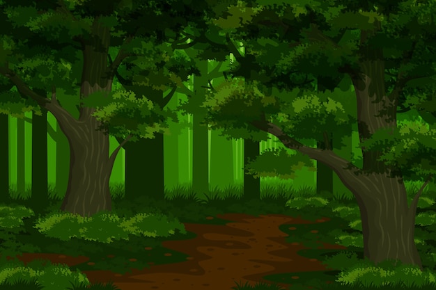 Free vector hand drawn forest landscape