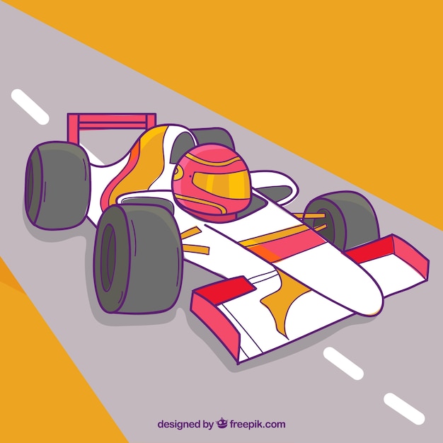 Free Vector hand drawn formula 1 racing car