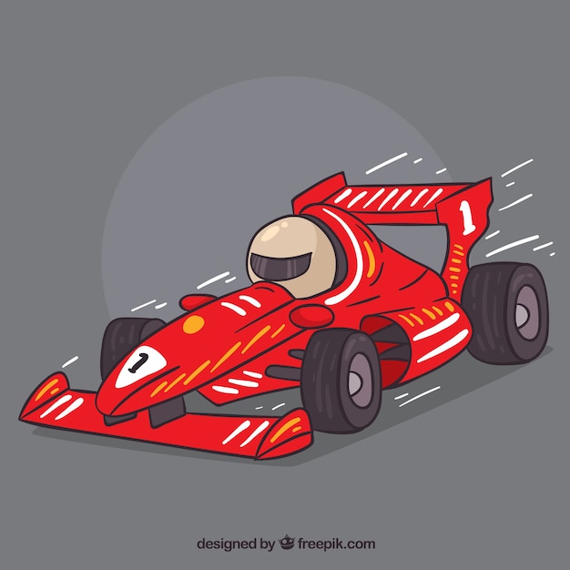 Free Vector hand drawn formula 1 racing car