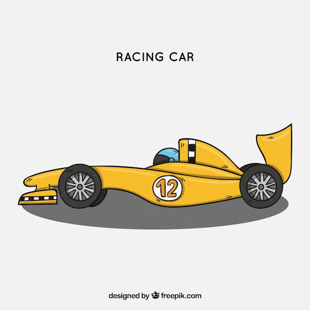 Hand drawn formula 1 racing car