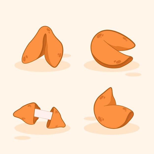 Hand drawn fortune cookie collection