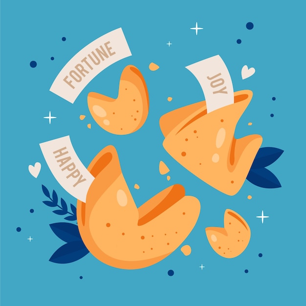 Free Vector hand drawn fortune cookie illustration