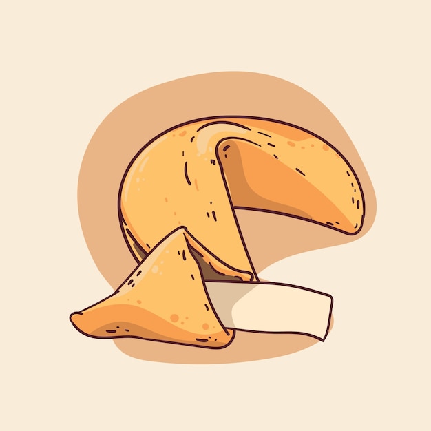 Free vector hand drawn fortune cookie illustration