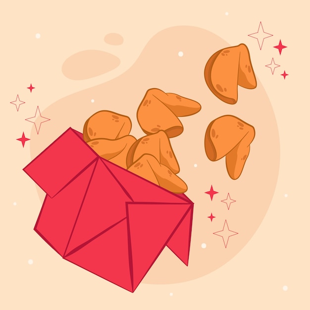 Free Vector hand drawn fortune cookie illustration