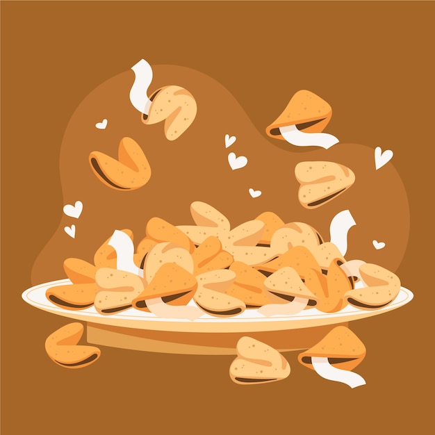 Free Vector hand drawn fortune cookie illustration