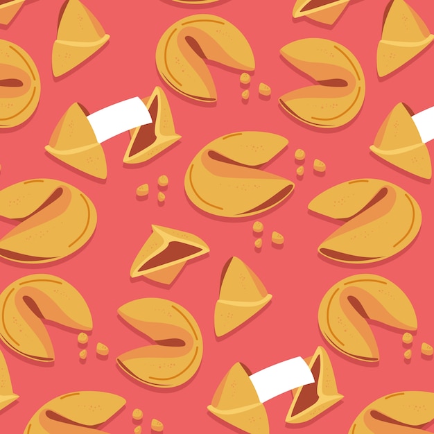 Free Vector hand drawn fortune cookie pattern