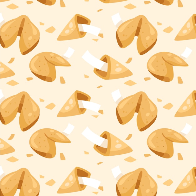 Free Vector hand drawn fortune cookie pattern