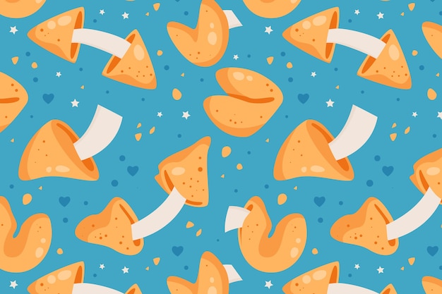 Free Vector hand drawn fortune cookie pattern