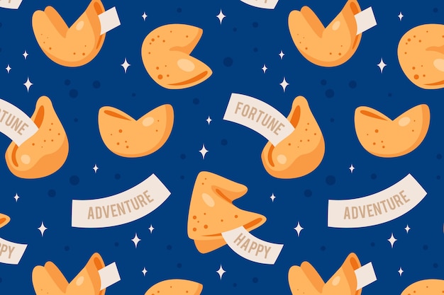 Free Vector hand drawn fortune cookie pattern