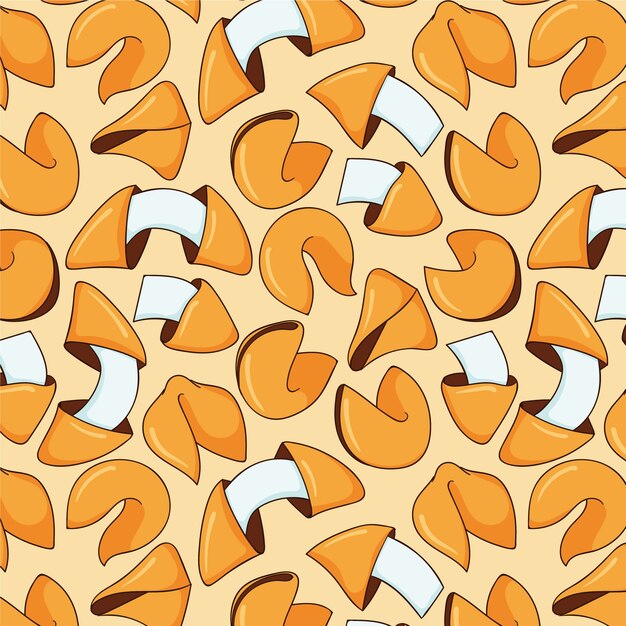 Hand drawn fortune cookie pattern