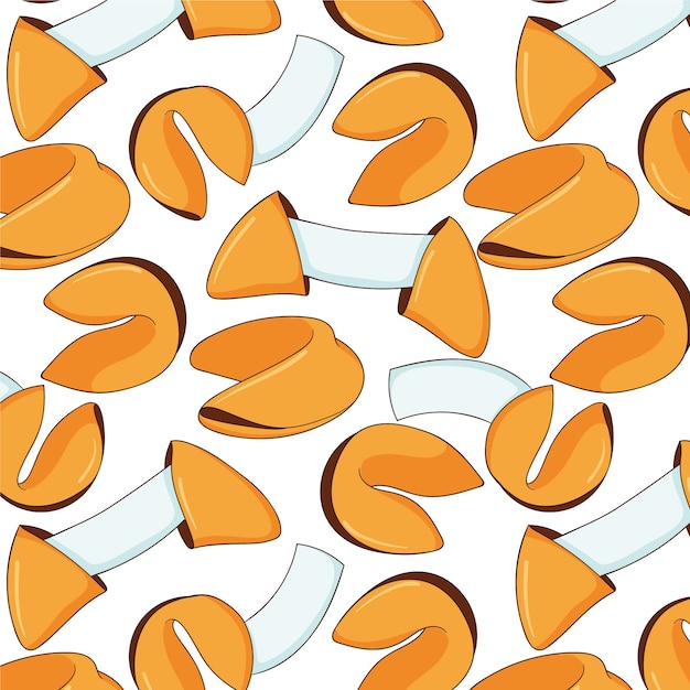 Hand drawn fortune cookie pattern