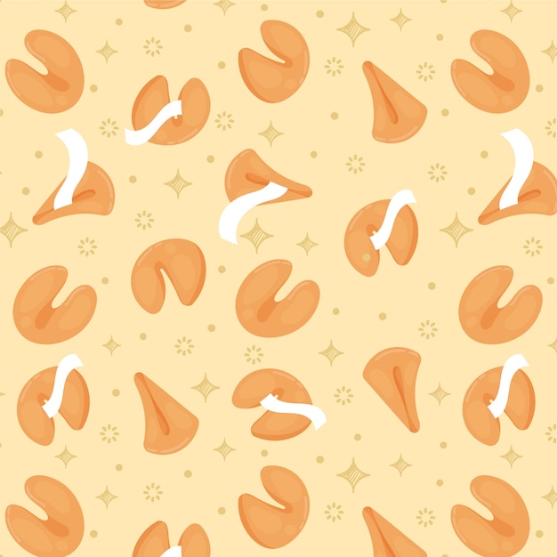 Free Vector hand drawn fortune cookie pattern