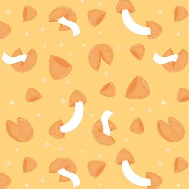 Free vector hand drawn fortune cookie pattern