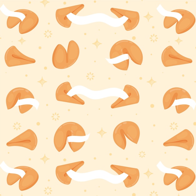 Free Vector hand drawn fortune cookie pattern