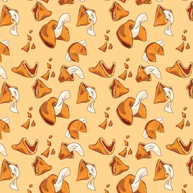 Free Vector hand drawn fortune cookie pattern