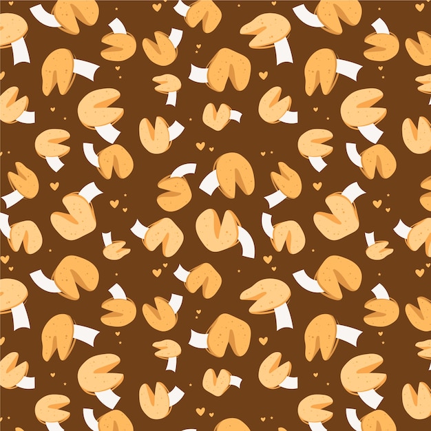 Free Vector hand drawn fortune cookie pattern