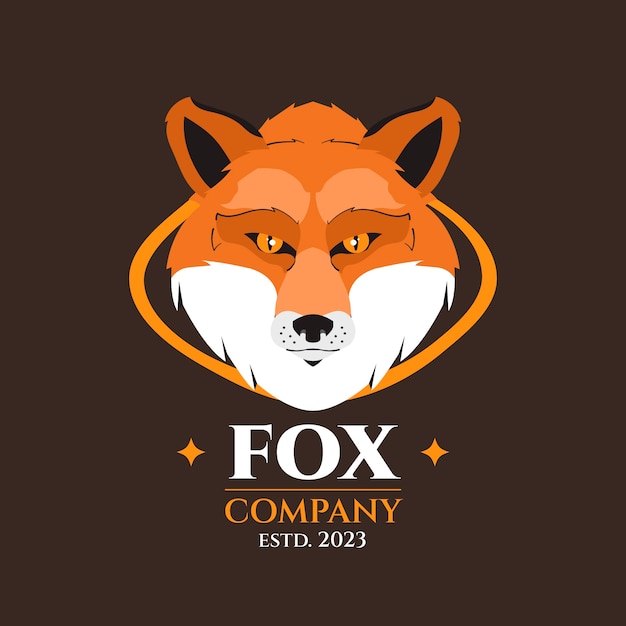 Free Vector hand drawn fox logo template