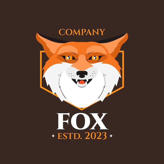 Hand drawn fox logo template