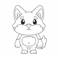 Free vector hand drawn fox outline illustration