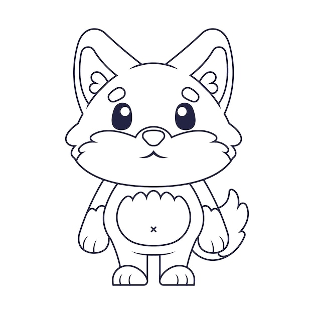 Free Vector hand drawn fox outline illustration