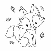 Free vector hand drawn fox outline illustration