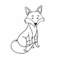 Free vector hand drawn fox outline illustration