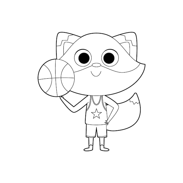 Hand drawn fox outline illustration