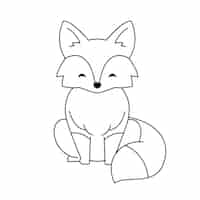 Free vector hand drawn fox outline illustration