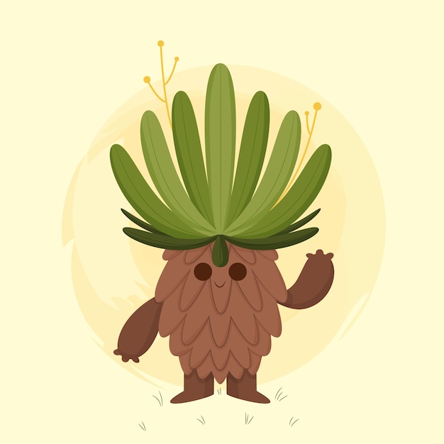 Free Vector hand drawn frailejon character illustration