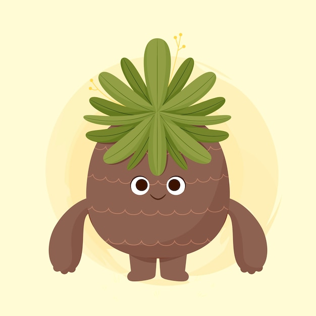 Free Vector hand drawn frailejon character illustration