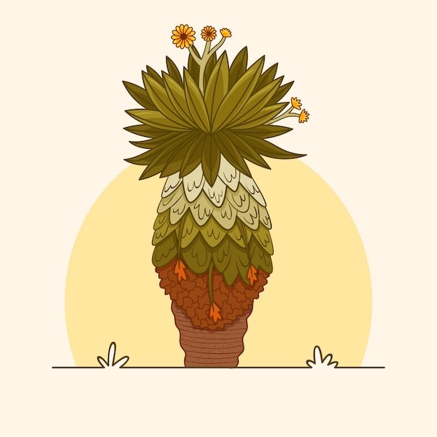 Free Vector hand drawn frailejon plant illustration