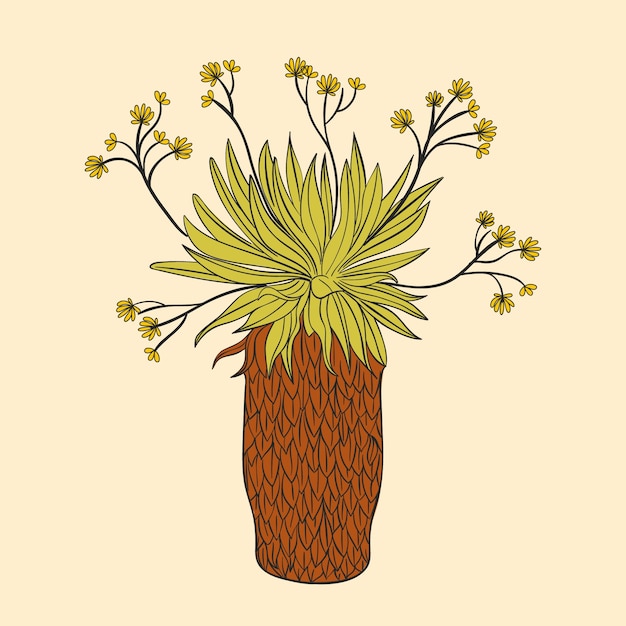 Free Vector hand drawn frailejon plant illustration