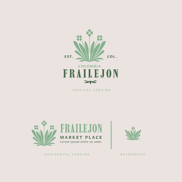 Free Vector hand drawn frailejon plant logo design