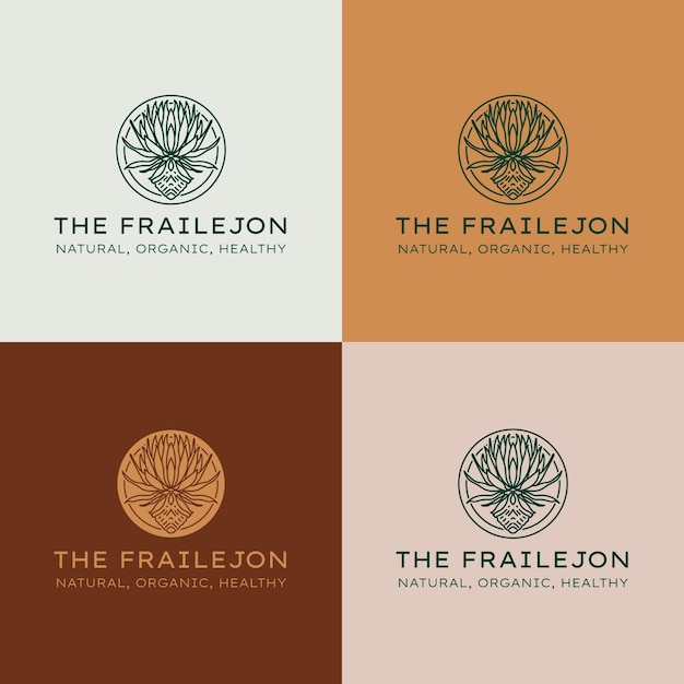 Free Vector hand drawn frailejon plant logo design