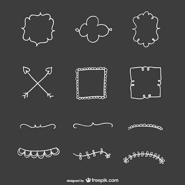 Free Vector hand drawn frames and ornaments