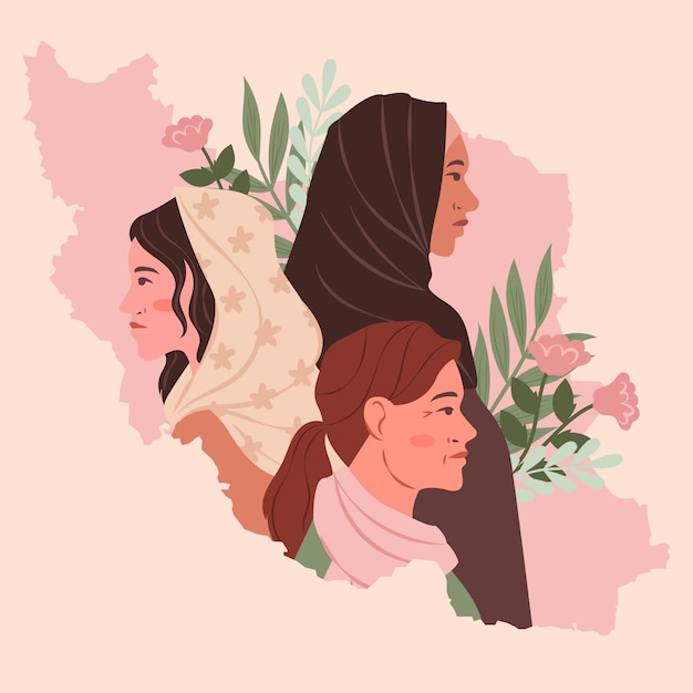 Hand drawn free iranian women