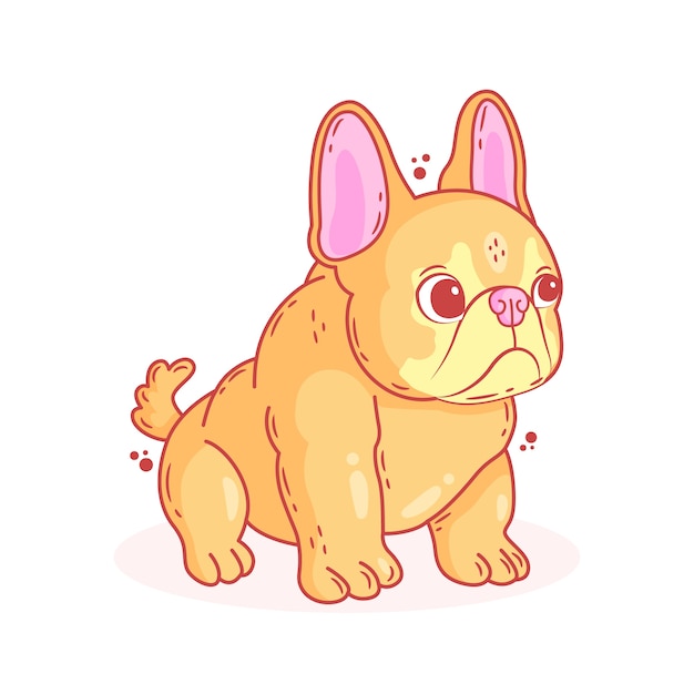 Free Vector hand drawn french bulldog cartoon illustration