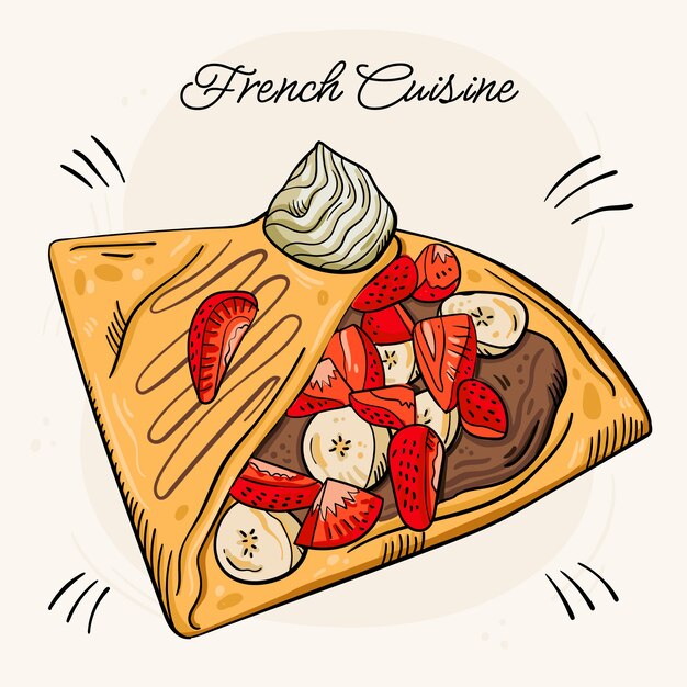 Hand drawn french cuisine illustration