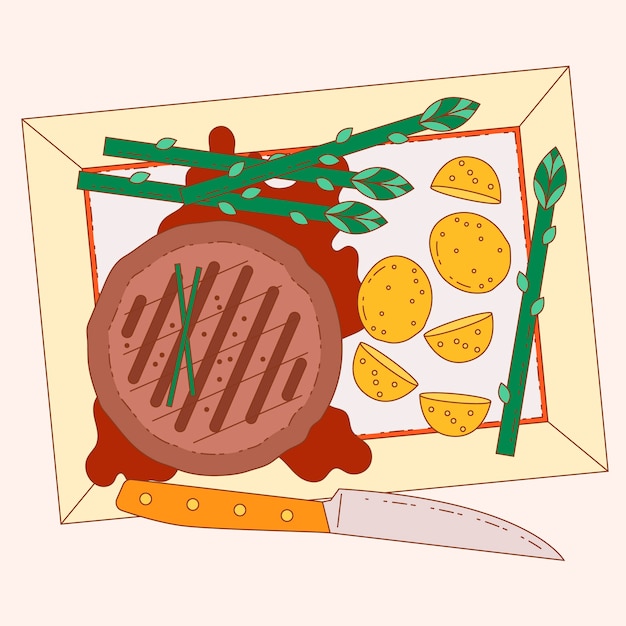 Hand drawn french cuisine illustration