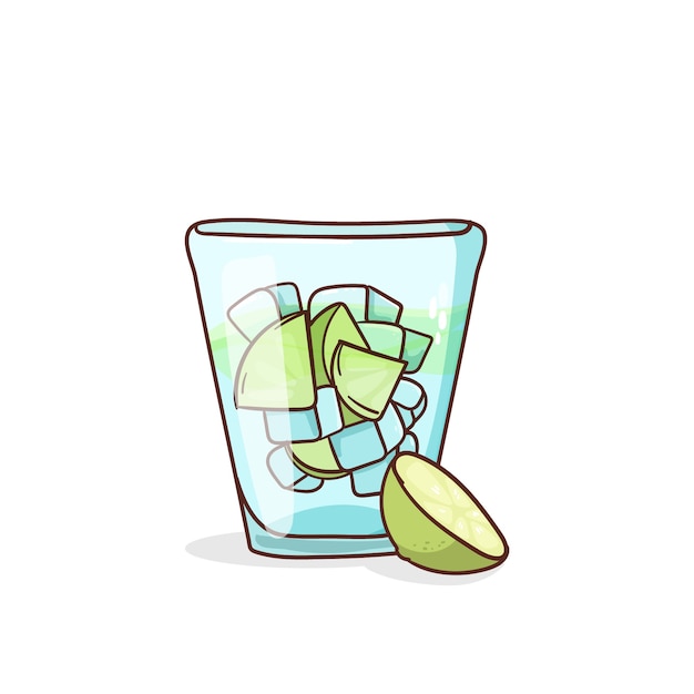 Hand drawn fresh cachaça illustration