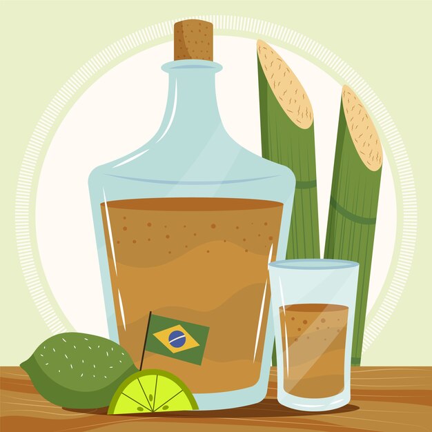 Hand drawn fresh cachaça illustration